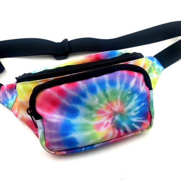 Tie Dyed Fanny Pack Hip Sack Zipper Pockets Adjustable Strap Icing Waist Purse - Picture 7 of 8